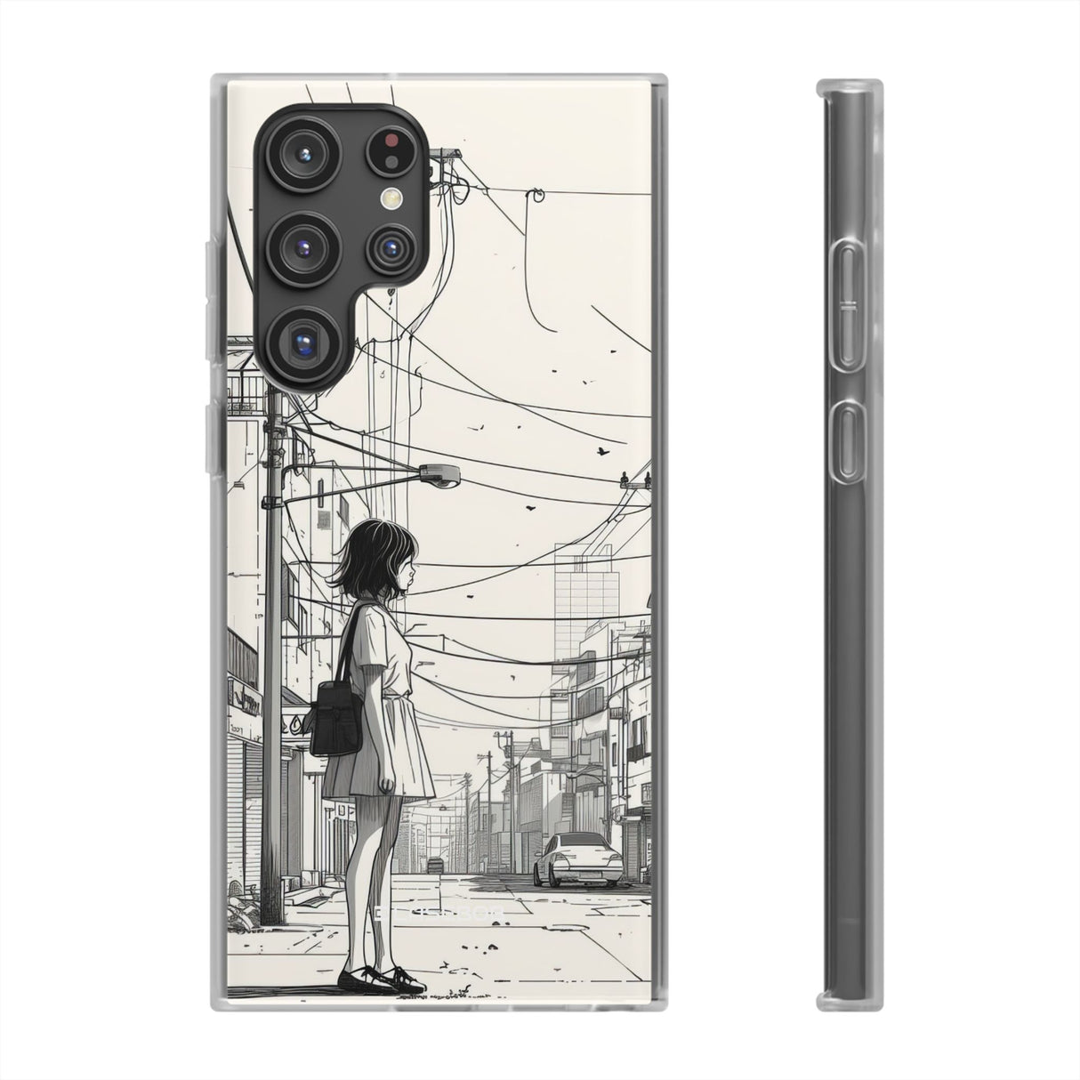 Urban Solitude Sketch | Flexible Phone Case for Samsung Galaxy