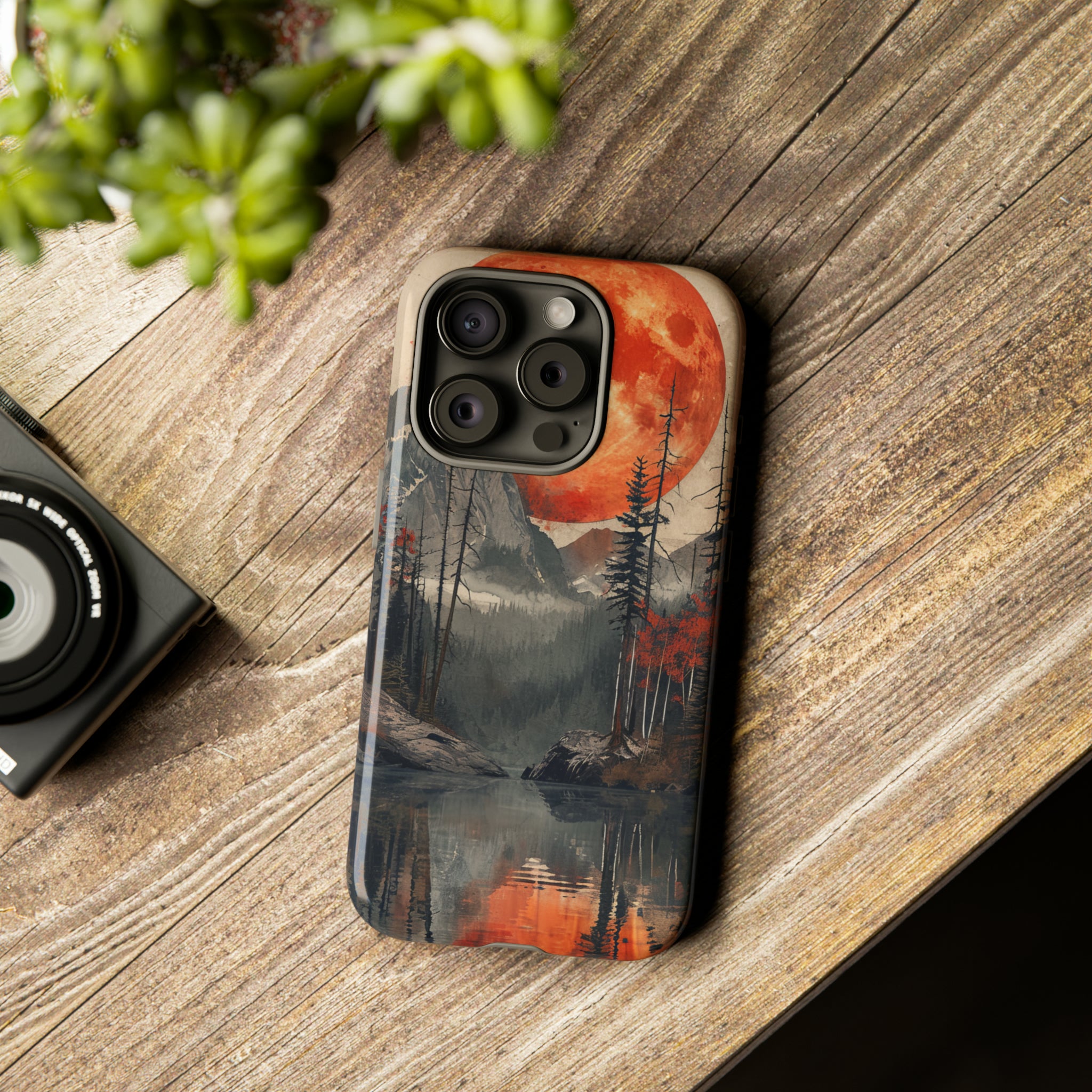 Abstract Wilderness Wonders: A Geometric Journey - Protective Phone Case