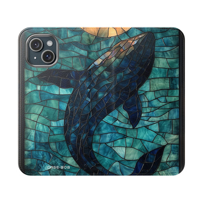 Blue Whale Mosaic - iPhone 15 Case - Wallet