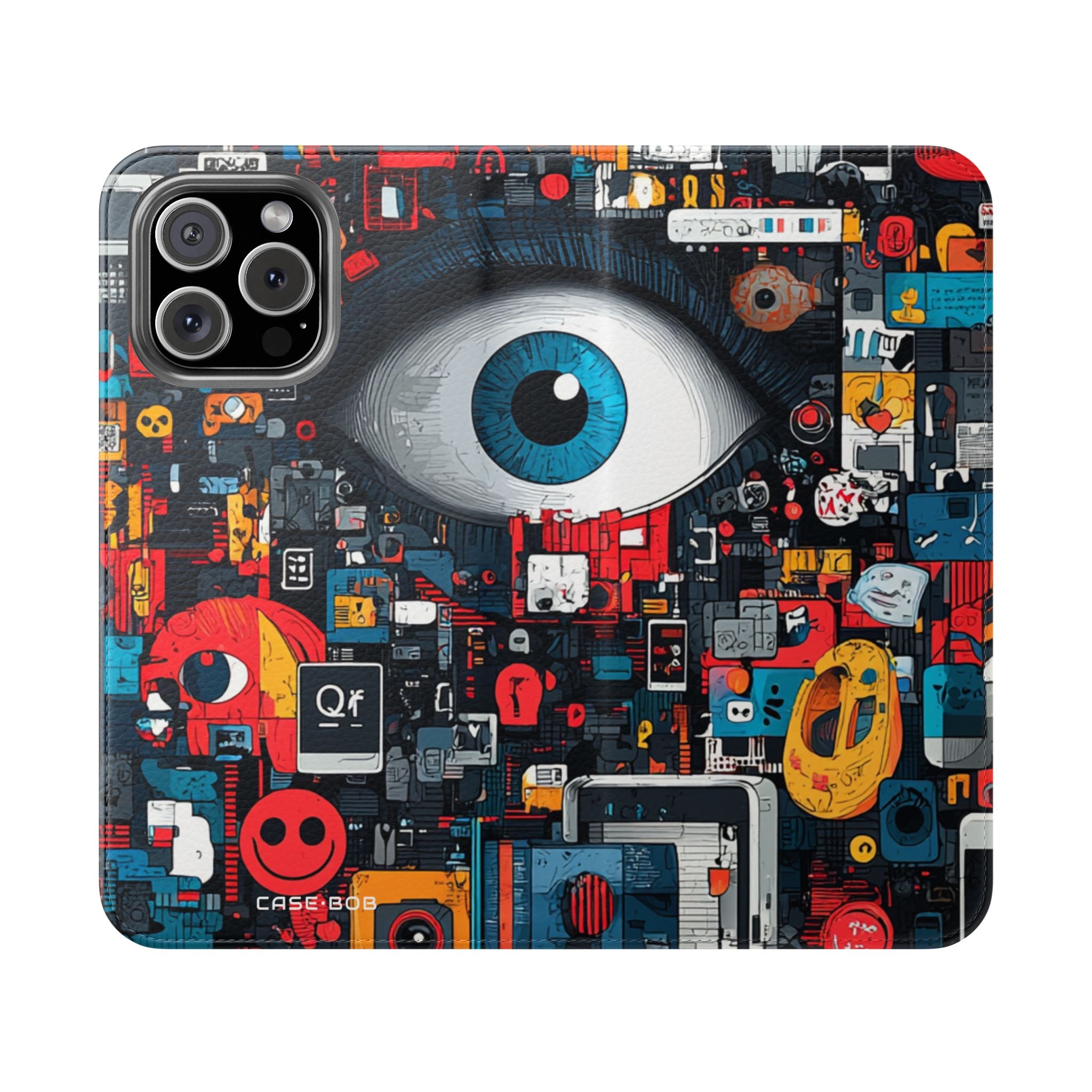 Blue Gaze Mosaic - iPhone 16 Max Case - Wallet