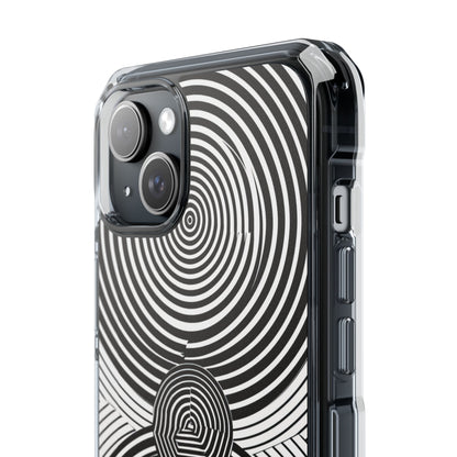 Monochrome Spiral Motion iPhone 15 - Impact Clear+