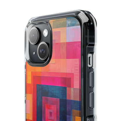 Vibrant Geometry - Clear Impact iPhone 15 Phone Case