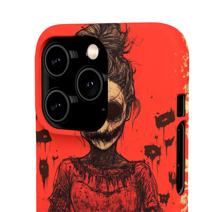 Haunting Scarlet Descent iPhone 14 - Slim Phone Case