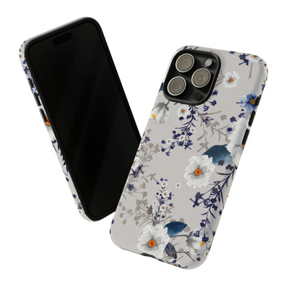 Watercolor Blue Summerflowers - Protective Phone Case