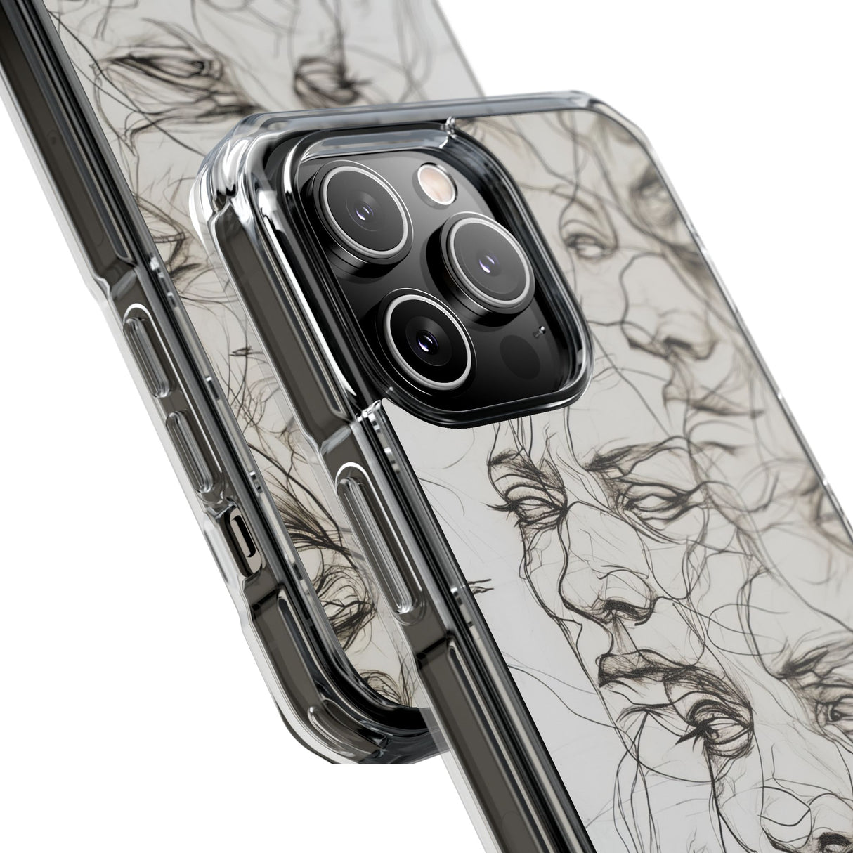 Ethereal Faces - Phone Case for iPhone (Clear Impact - Magnetic)