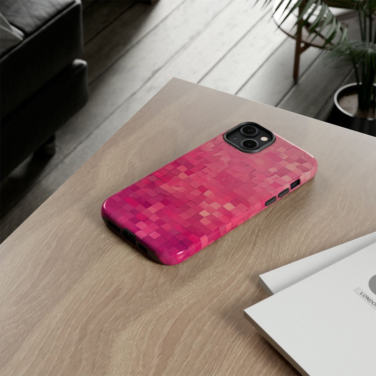 Pink Transition Squares - Protective Phone Case