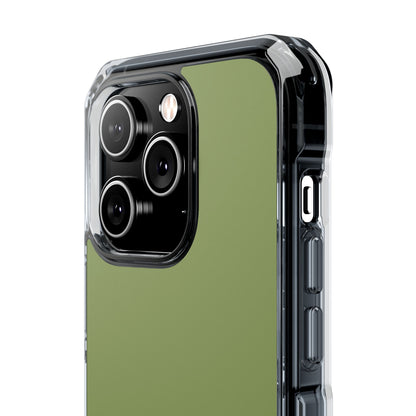 Moss Green - Clear Impact Case for iPhone