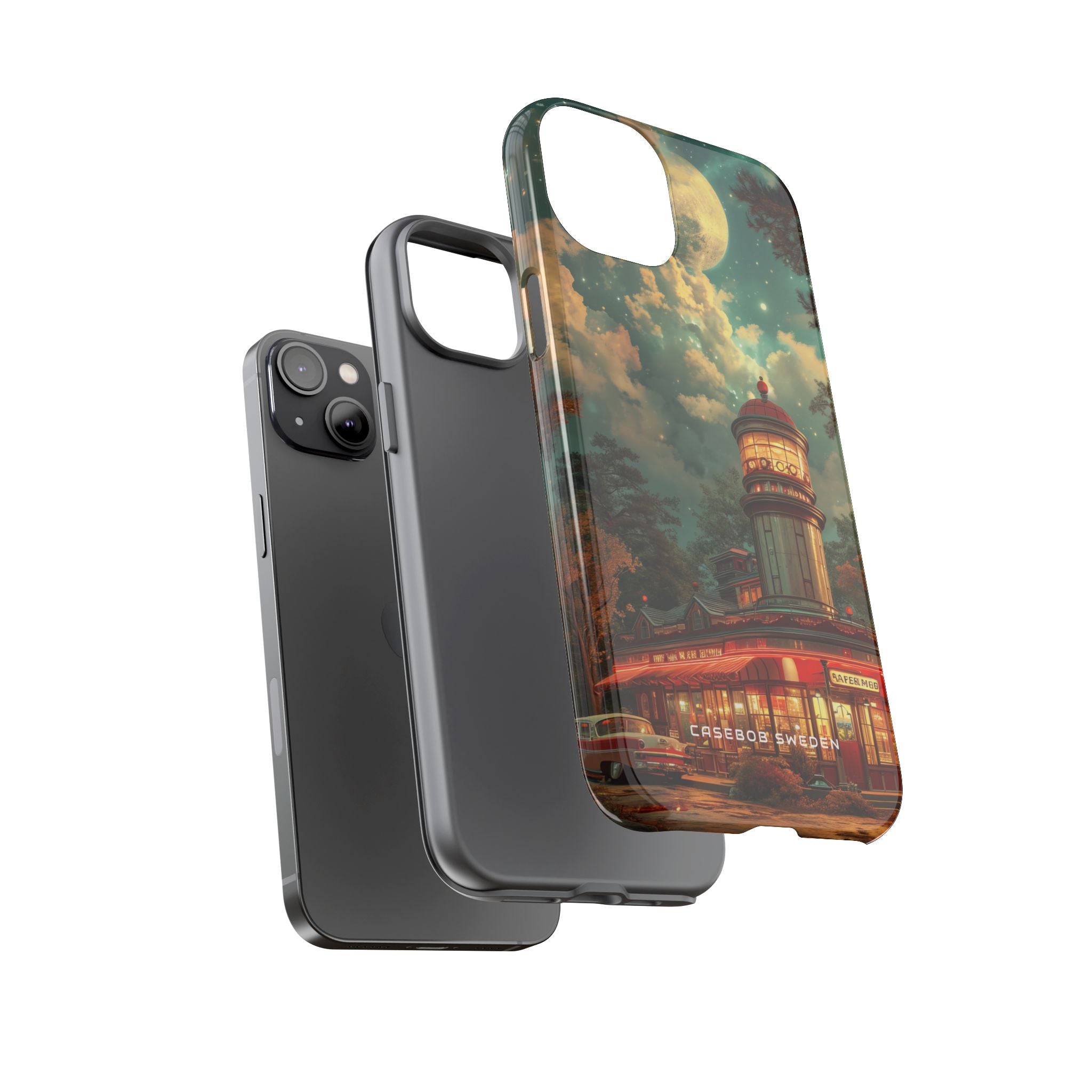 Vintage Moonlit Diner Fantasy iPhone 14 - Tough Phone Case