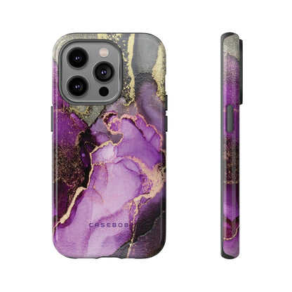 Purple Marble & Gold Phone - Protective Phone Case