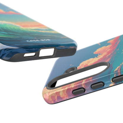 Turquoise Curl Samsung S25 Case - Tough