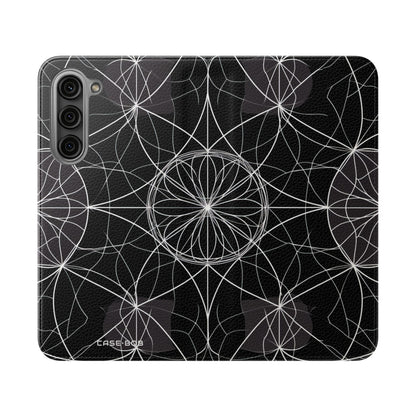 Valkoinen Mandala Säde - Samsung S23+ Case - Lompakko