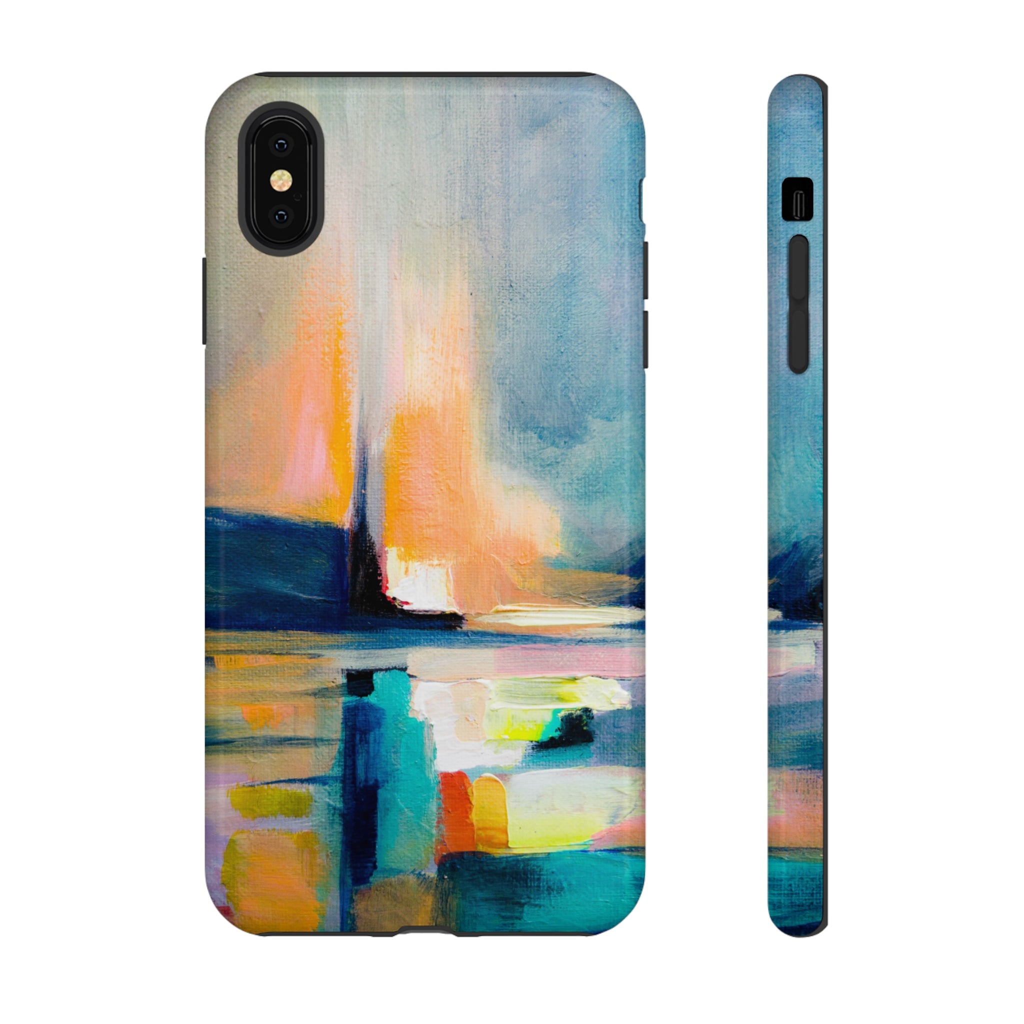 Abstract Blue n Yellow iPhone Case (Protective) iPhone XS MAX Glossy Phone Case