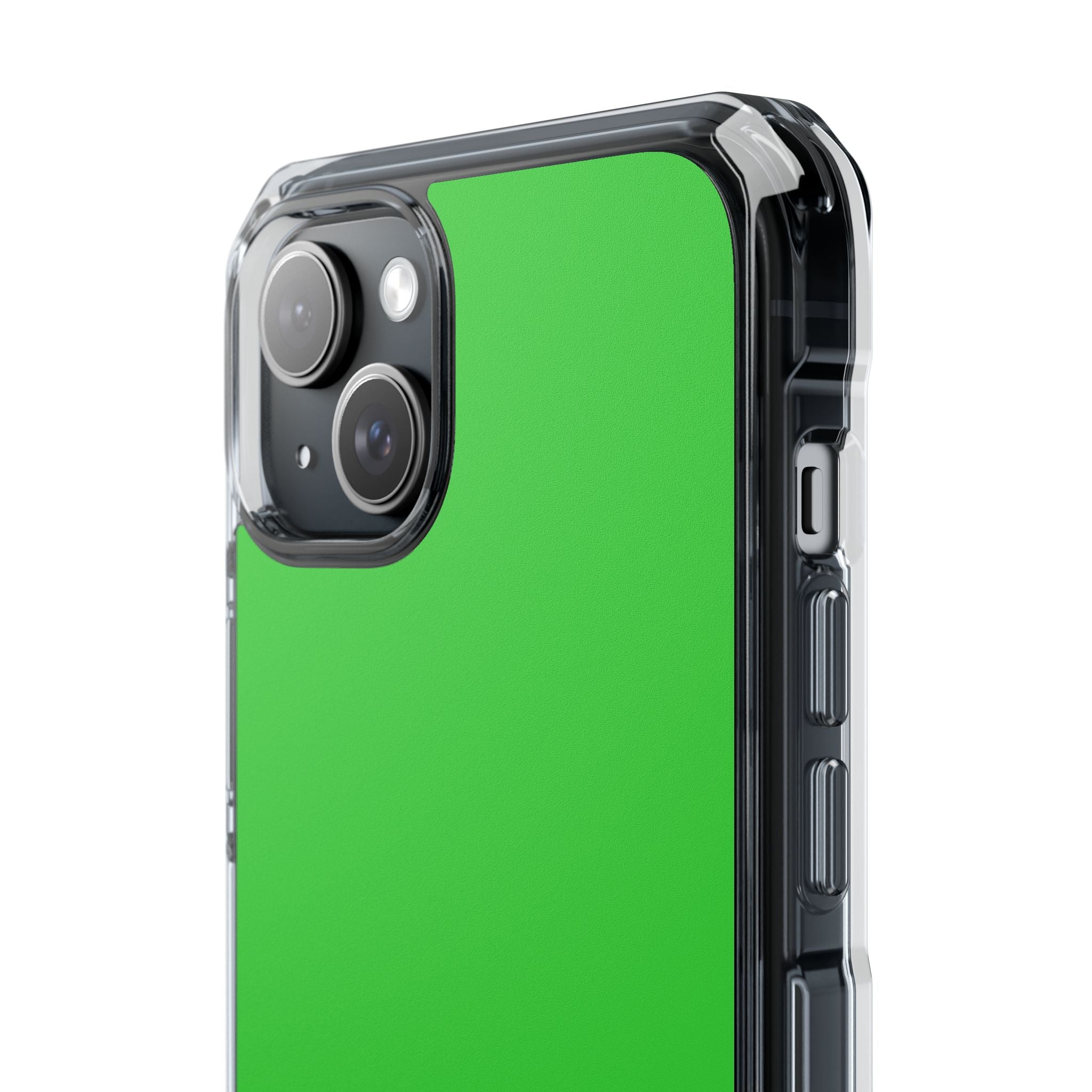 Lime Green - Clear Impact iPhone 15 Phone Case