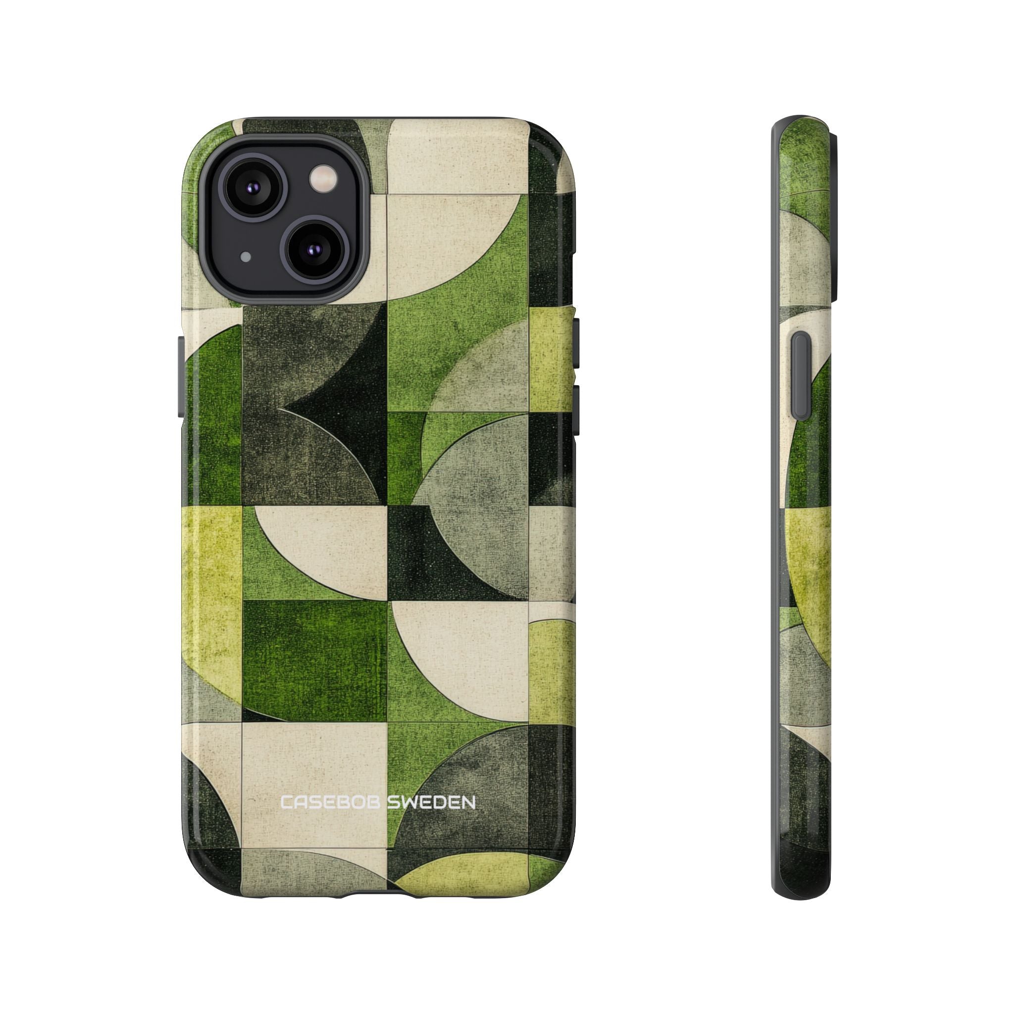 Green Geometric Harmony - Tough iPhone 14 Phone Case