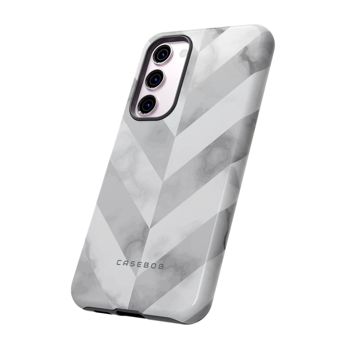 White Herringbone - Protective Phone Case