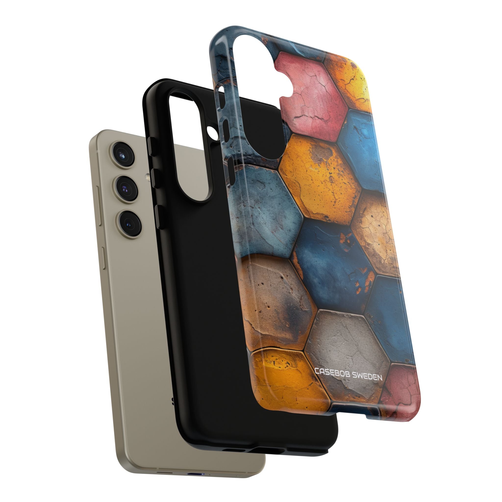 Rustic Geometric Tiles - Tough Samsung S24 Phone Case