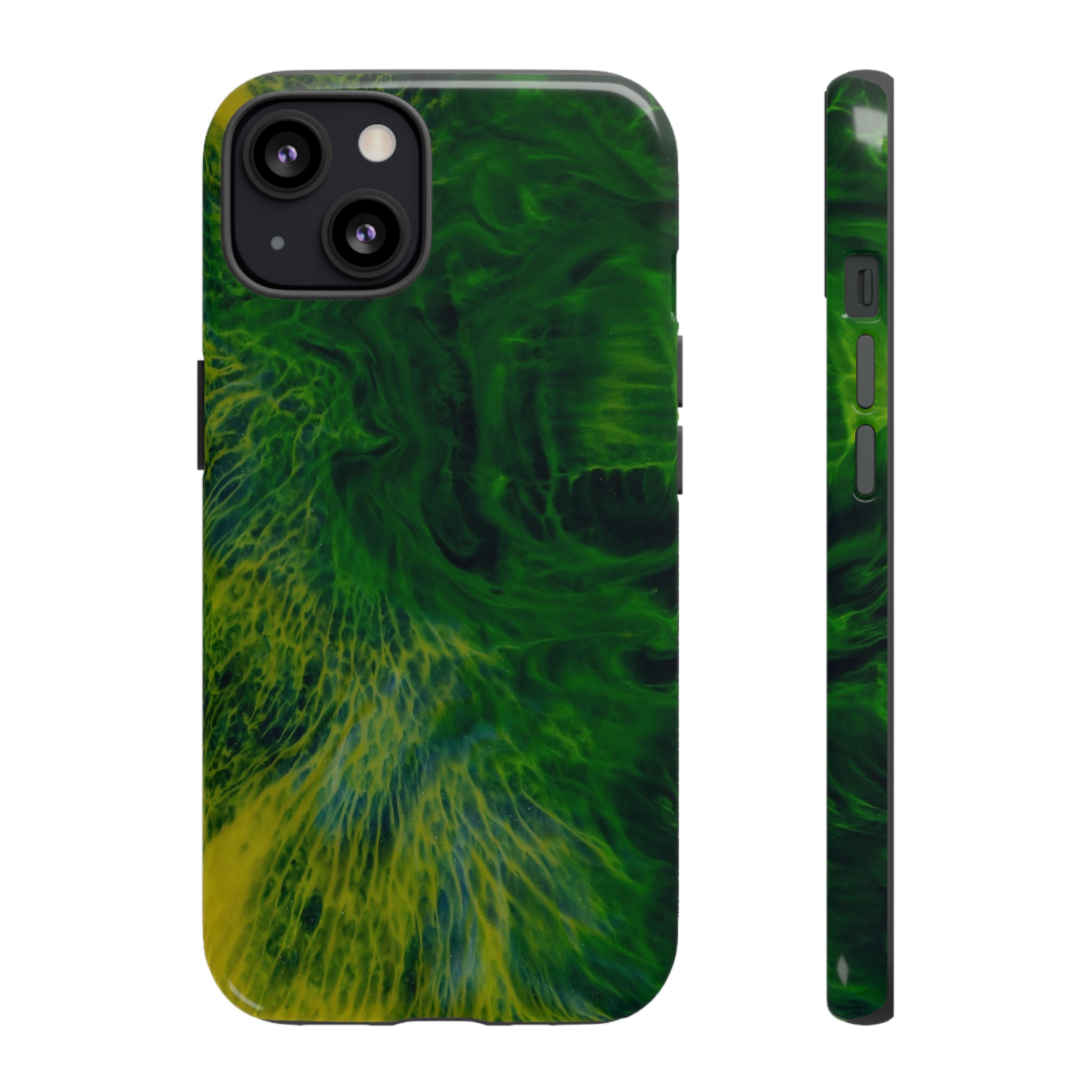 Dark Green Ink Art - Protective Phone Case