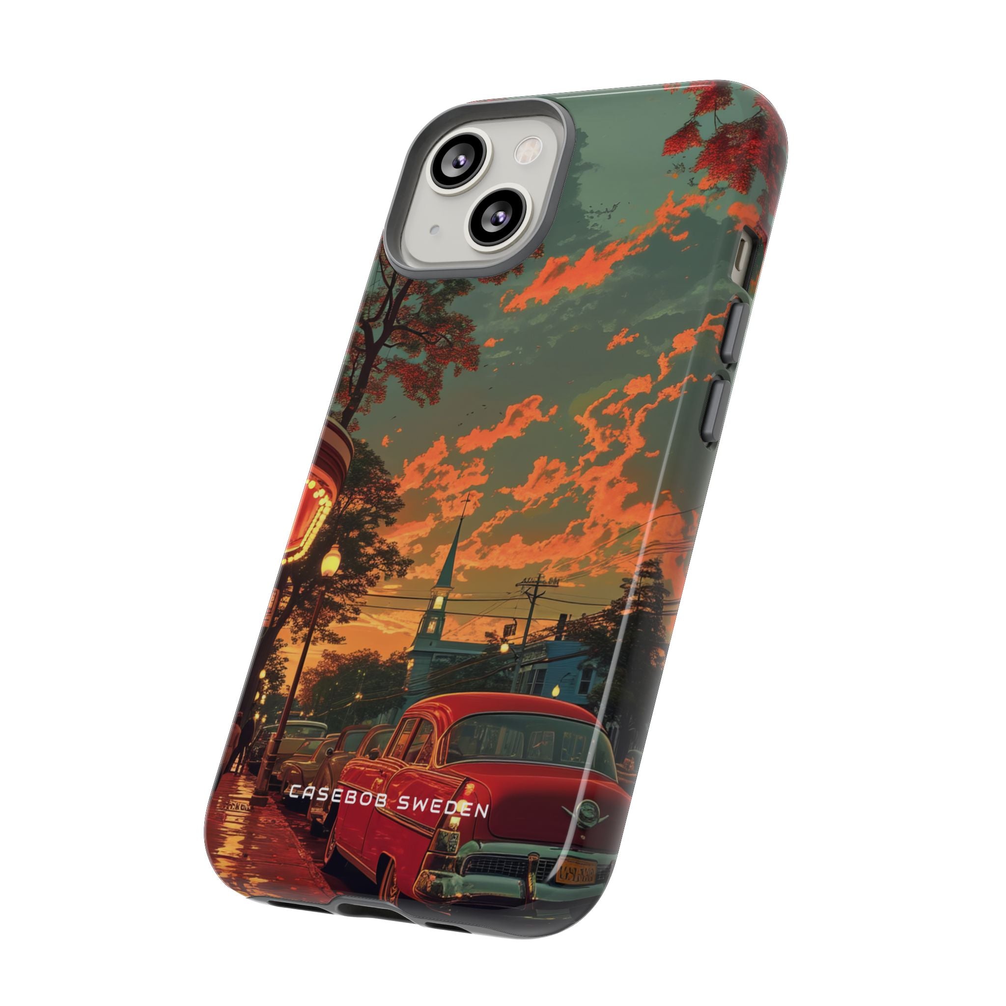 Mid-Century Nostalgia Streetscape iPhone 14 - Tough Phone Case