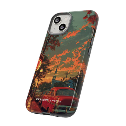 Mid-Century Nostalgia Streetscape iPhone 14 - Tough Phone Case