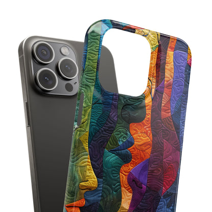 Harmonized Faces and Nature Fusion iPhone 15 - Slim Phone Case