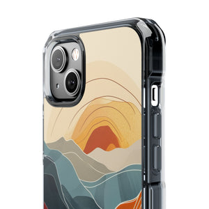 Sunset Waves - Phone Case for iPhone (Clear Impact - Magnetic)