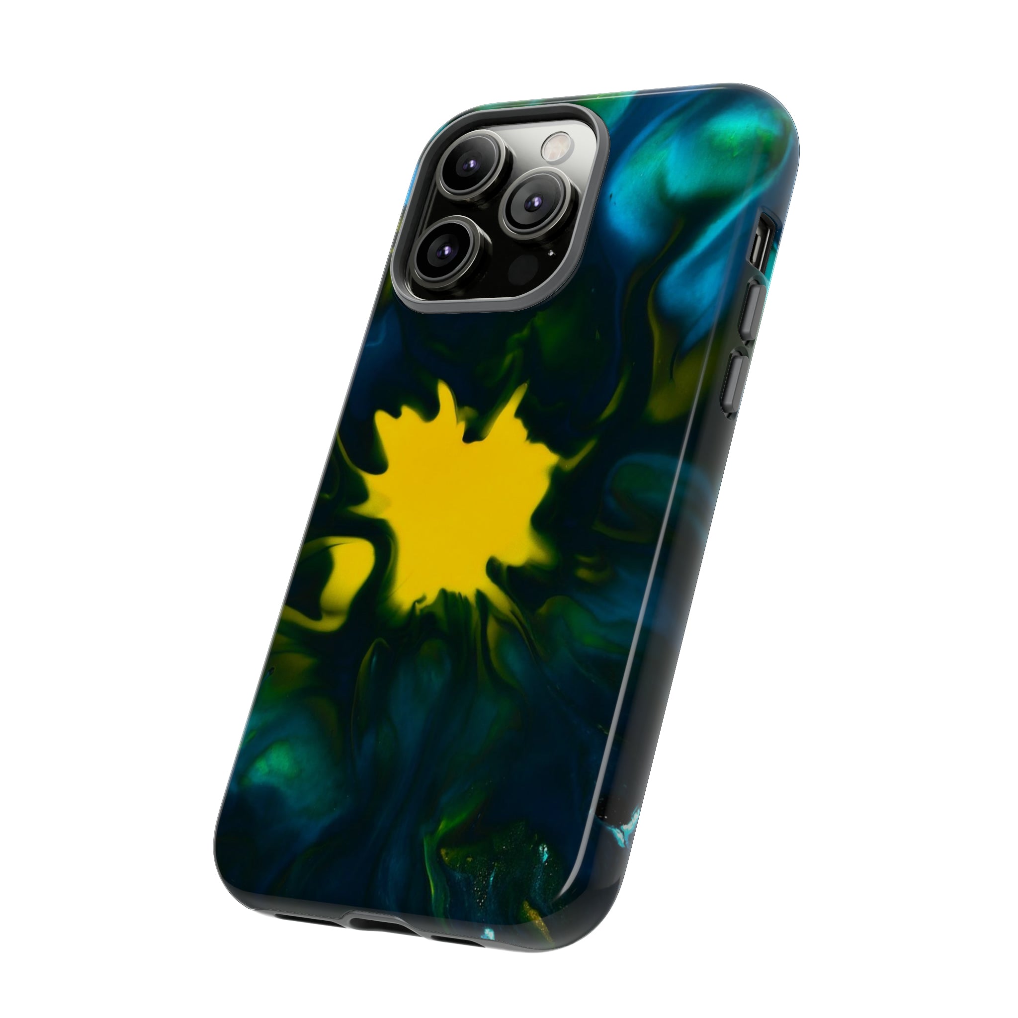 Yellow Spot Ink Art - Protective Phone Case