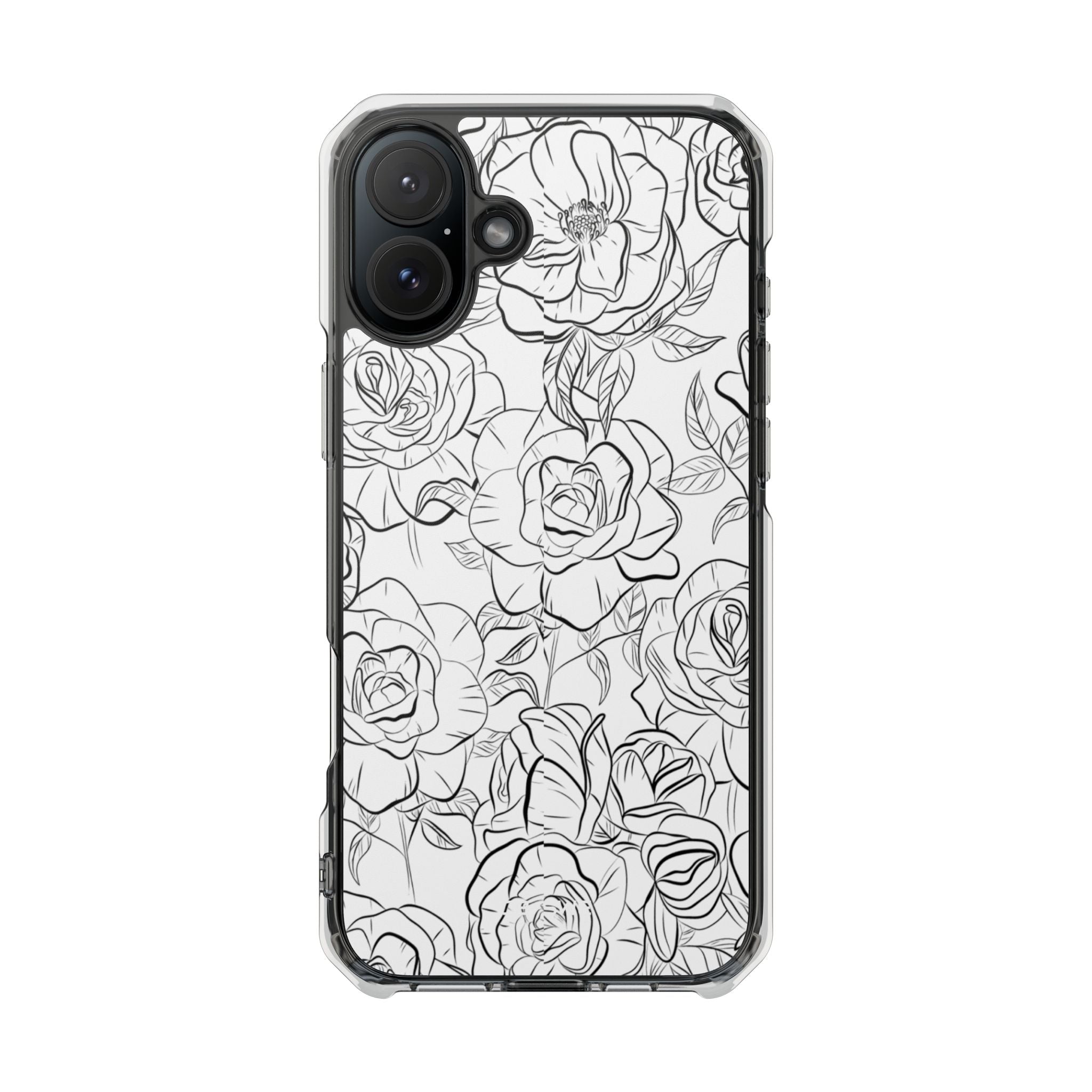 Intricate Rose Sketches iPhone Case - Impact