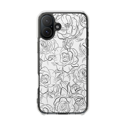 Intricate Rose Sketches iPhone Case - Impact