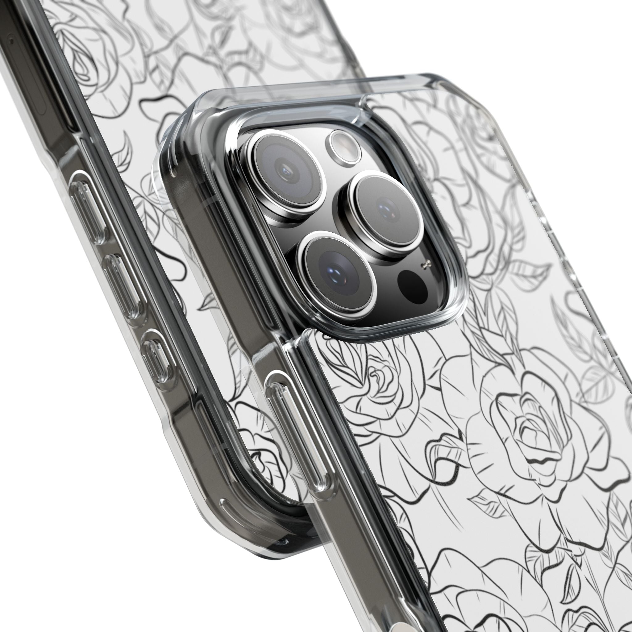 Intricate Rose Sketches iPhone Case - Impact