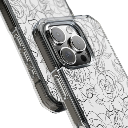 Intricate Rose Sketches iPhone Case - Impact