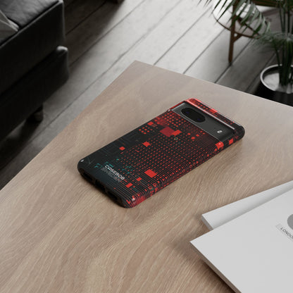 Crimson Circuit Grid Google Pixel 7 - Tough