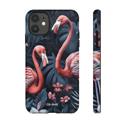 Flamingos Embrace Nature - iPhone Case