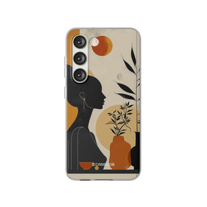 Moderne Silhouette Tranquility | Flexible Handyhülle für Samsung Galaxy