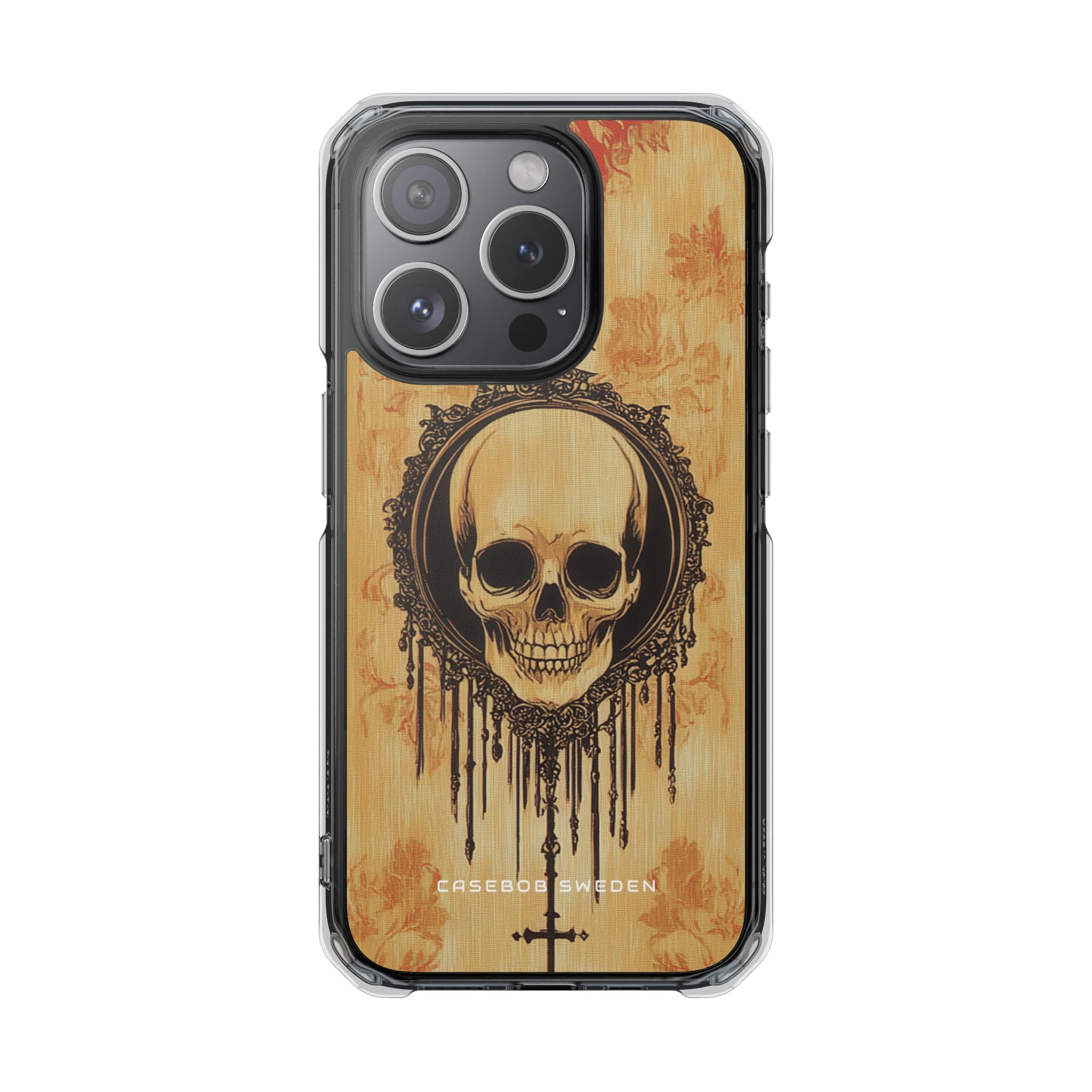 Gothic Skull Elegance iPhone 15 - Clear Impact Phone Case