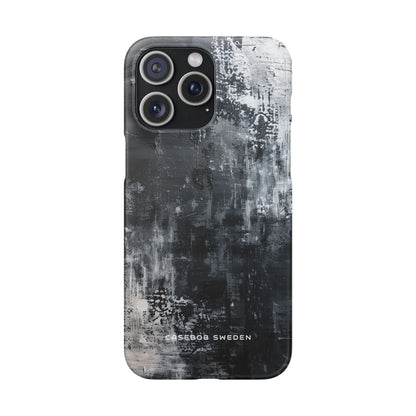 Textured Monochrome Blossom iPhone 15 - Slim Phone Case