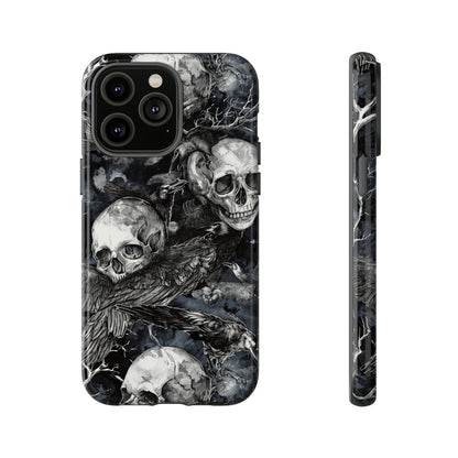 Skulls and Ravens Gothic - Protective Phone Case