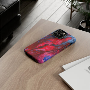 Neon Red Ink Art iPhone Case (Protective) Phone Case