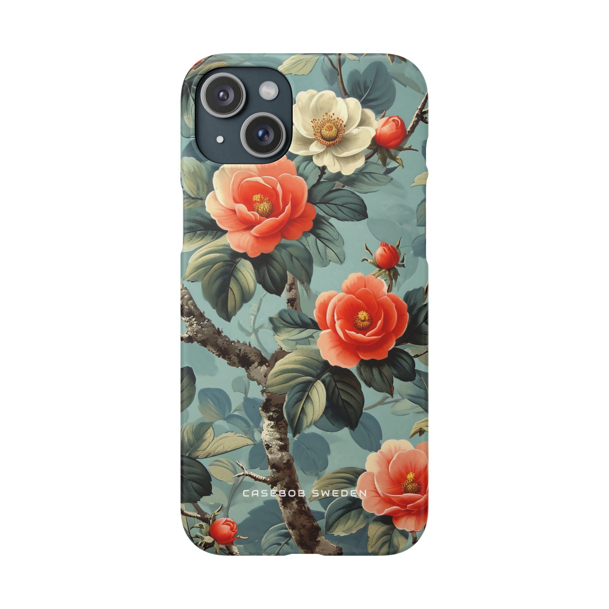 Vintage Floral Romance iPhone 15 - Schlanke Handyhülle