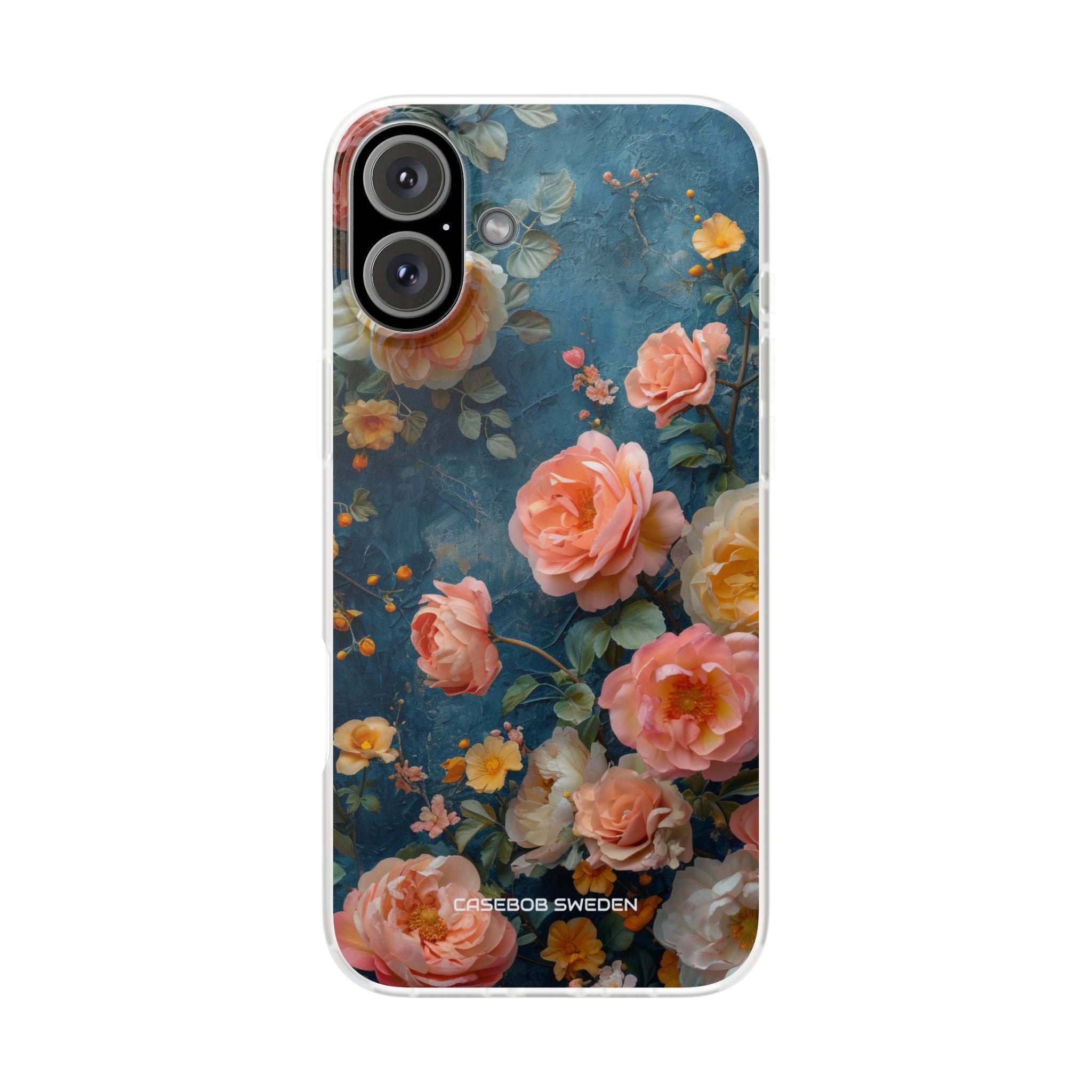 Blue Floral Elegance - Flexi iPhone 16 Phone Case