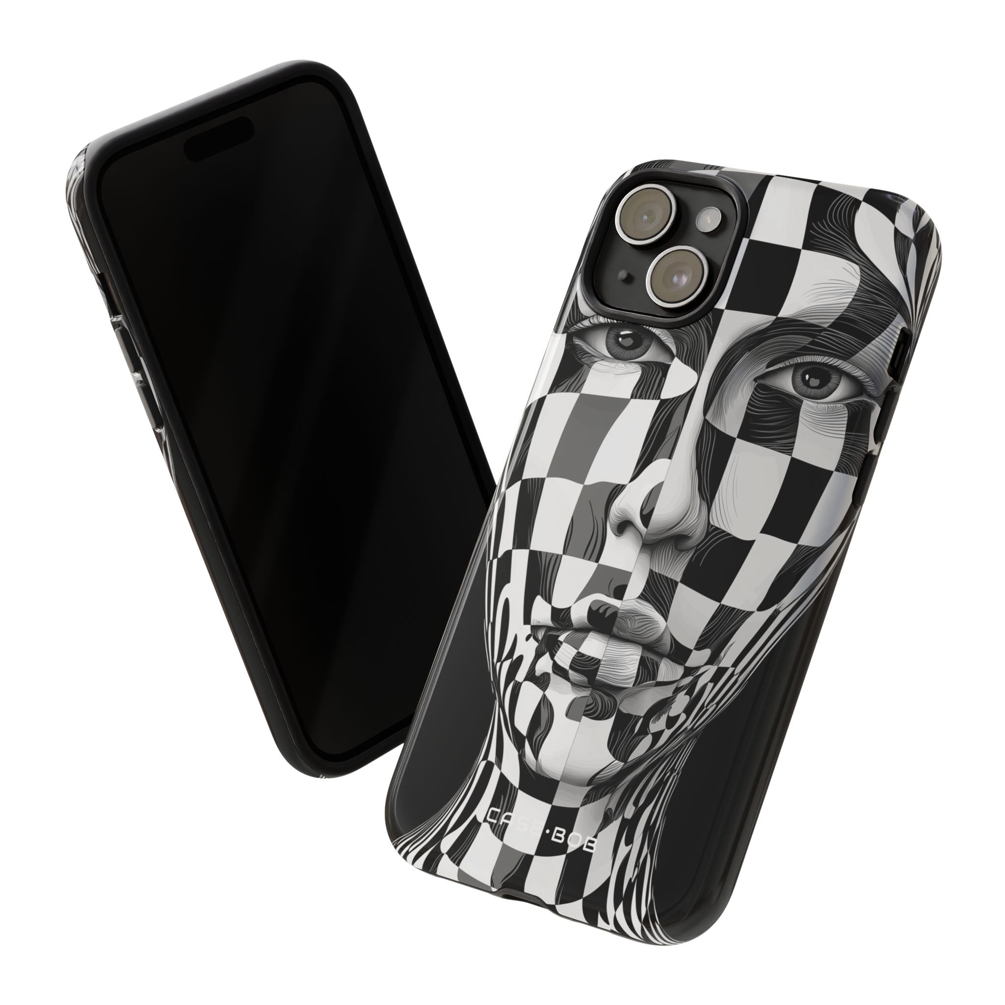 Checkered Face iPhone 15 Plus Case - Tough