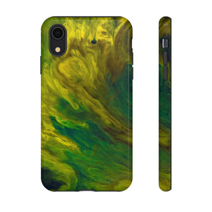 Neon Yellow Ink Art iPhone Case (Protective) iPhone XR Glossy Phone Case