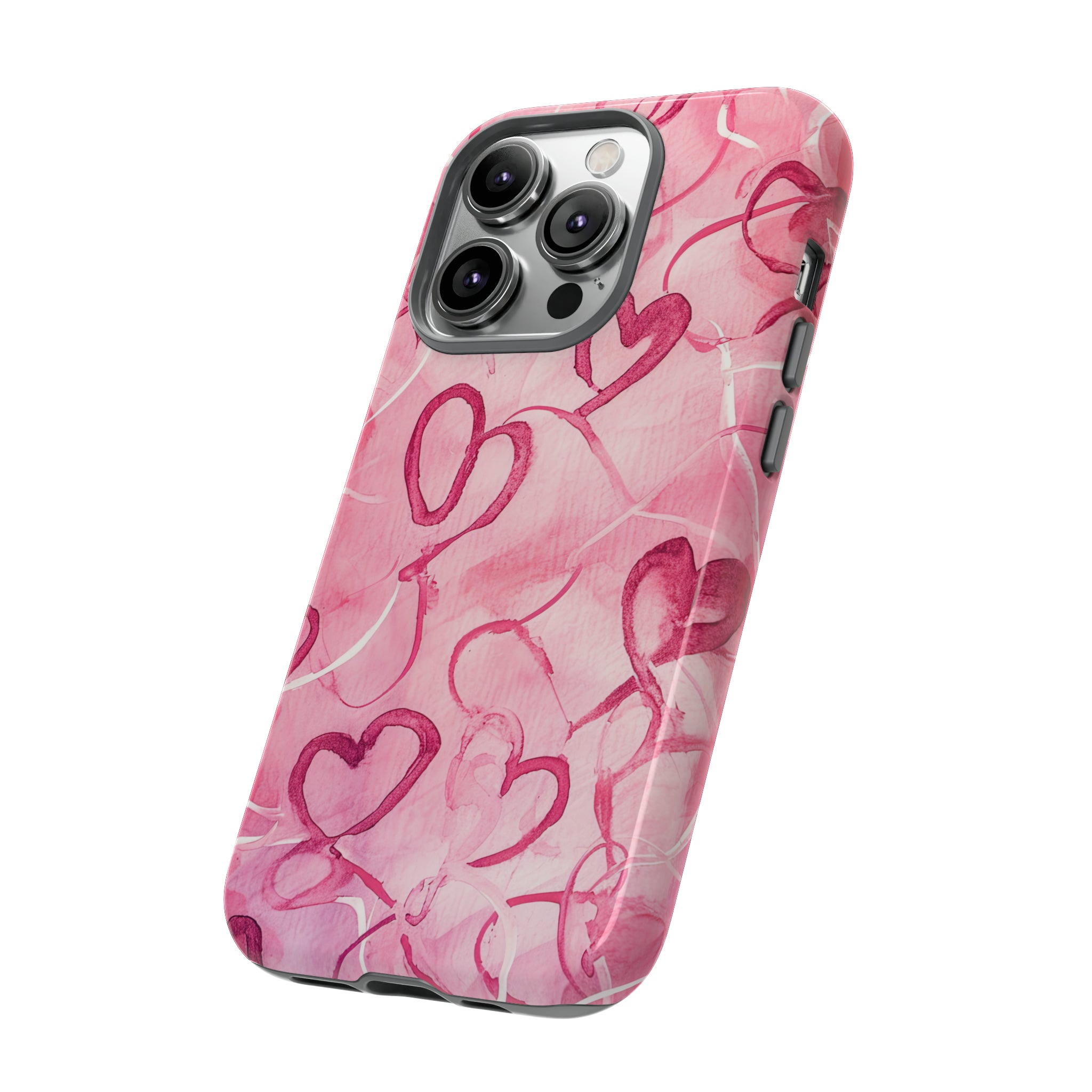 Intertwined Hearts & Cupid - Protective Phone Case