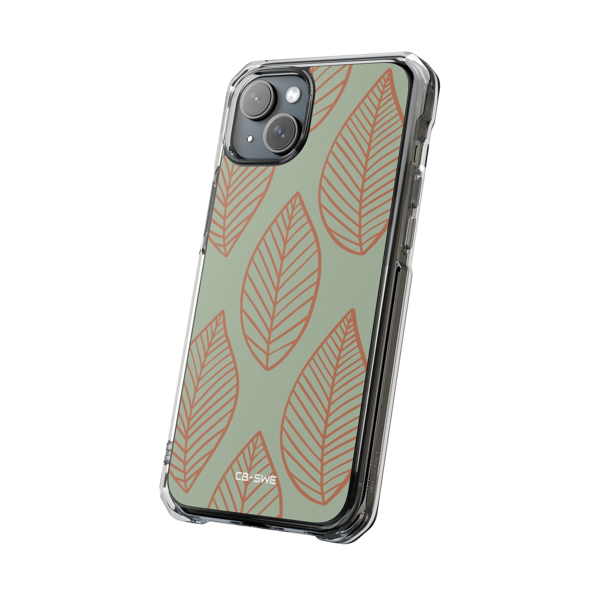 Mint and Orange Leaves iPhone Case - Impact