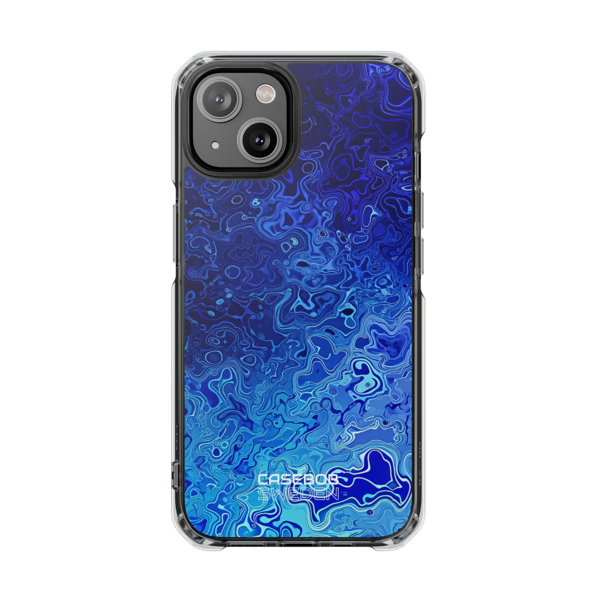 Swirling Blue Currents iPhone 14 - Impact Clear+