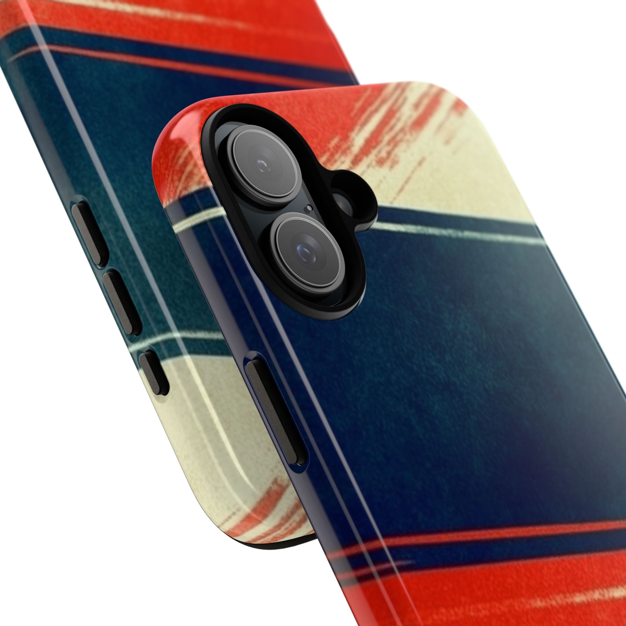 Navy Streak Burst iPhone 16 Plus Case - Tough