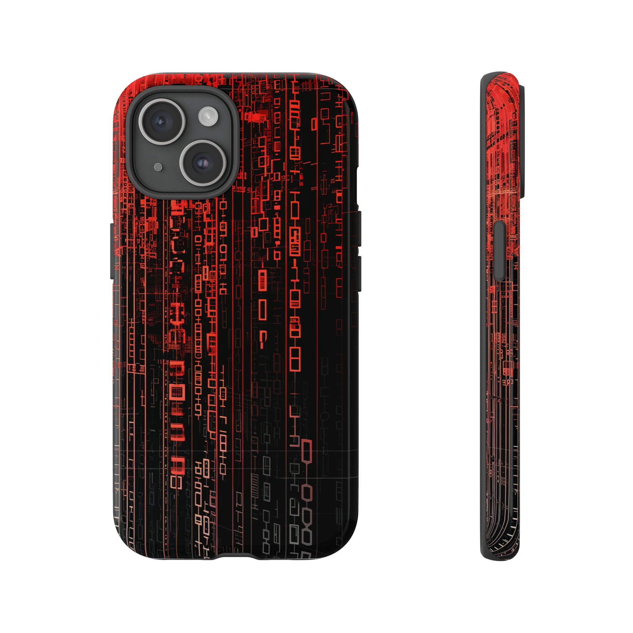 Digital Shield: Red Gradient - Protective Phone Case