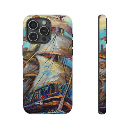 Oil painting - Sailboat - Protective Phone Case