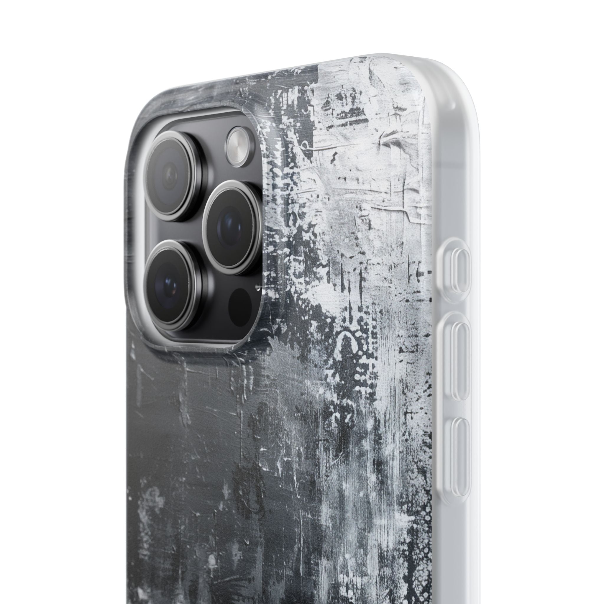 Textured Monochrome Blossom iPhone 15 - Flexi Phone Case