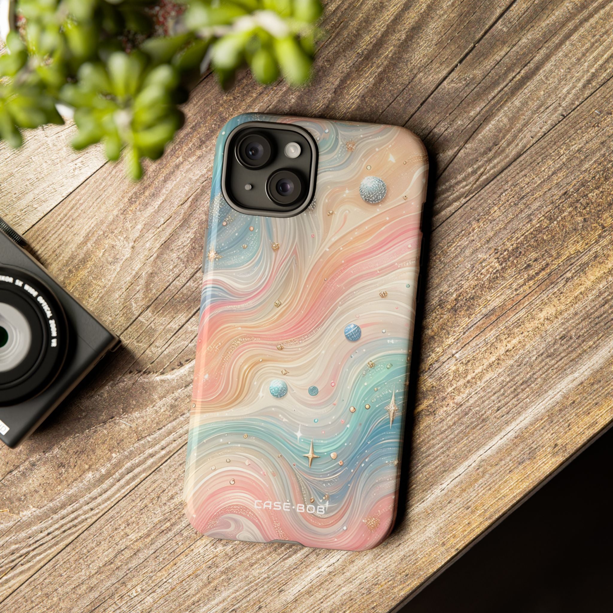 Iridescent Swirls iPhone 15 Plus Case - Tough