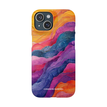 Vibrant Abstract Waves - Slim iPhone 15 Phone Case